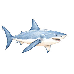 Naklejka premium A vibrant illustration of a shark swimming gracefully