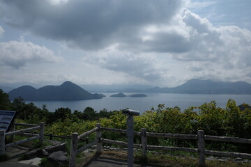北海道、洞爺湖雲がキレイで湖もキレイ