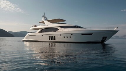 Yacht sailing on the calm sea travelling from one place to another exploring the ocean 