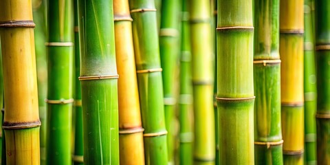 Close-up of textured bamboo stalks in a natural setting