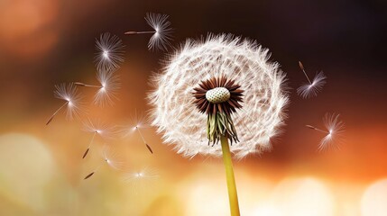 Dandelion Seeds Floating Away