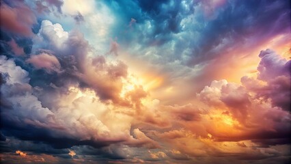 Fototapeta premium Moody and atmospheric image of cloudy skies with soft pastel colors