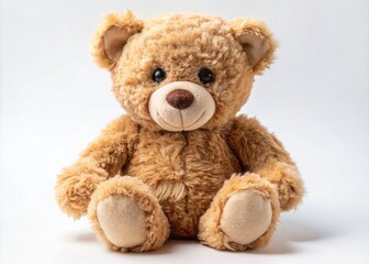 Obraz premium Cute And Classic, This Timeless Teddy Bear Sits Upright, Its Soft Fur And Friendly Eyes Evoking Nostalgia And Warmth.