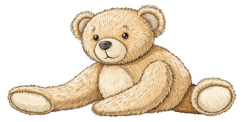 Dainty Line Art Style Illustration Depicts The Side Profile Of A Teddy Bear, Perfect For Invitations, Greeting Cards, And Nursery Decor.