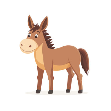 brown donkey standing cartoon style clip art preview