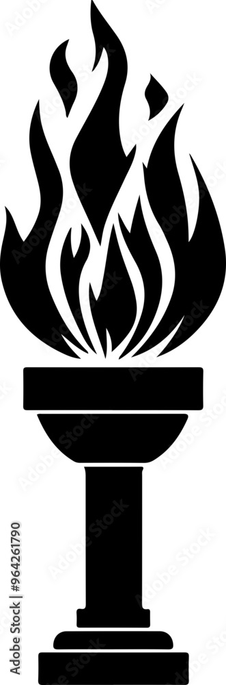 Wall mural stylized torch with flames icon