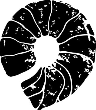 recommend clip art: Stylized Spiral Shell Design in Black and White