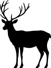 Fototapeta premium Silhouette of a Stag with Majestic Antlers