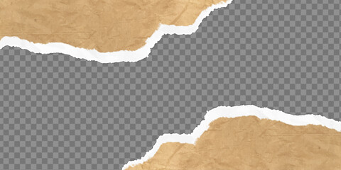 Realistic torn paper edges with cutout shadow effect for a ripped look background