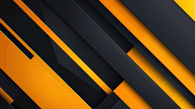 A modern abstract design featuring angular black and orange shapes, creating a dynamic and visually striking background.