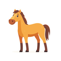 horse cartoon isolated on white