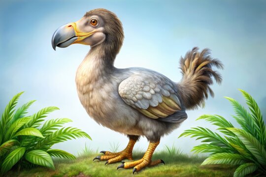 Extinct Flightless Bird From Mauritius, With Gray-Brown Feathers, A Large Hooked Beak, And Small Wings.