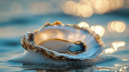 Naklejka premium oyster isolated on abstract background