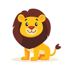 Obraz premium lion cartoon isolated on white