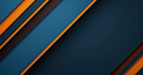 A modern abstract design featuring diagonal lines in blue, black, and orange, ideal for backgrounds or digital projects.