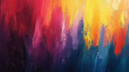 Abstract Painting with Bold Brushstrokes in Vibrant Colors