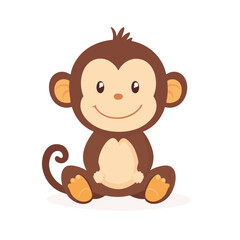 Obraz premium Monkey isolated on white background