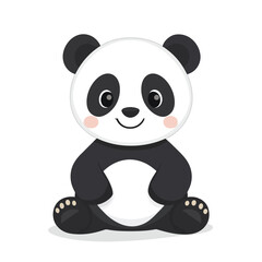 Naklejka premium panda bear with bamboo