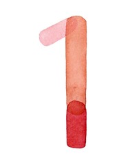 Handcrafted watercolor number 