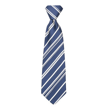 Stylish blue tie with white stripes