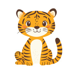 tiger cartoon isolated on white