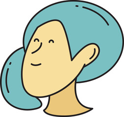 Girl Face Character Illustration