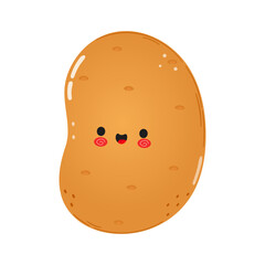 Potato character. Vector hand drawn cartoon kawaii character illustration icon. Isolated on white background. Potato character concept