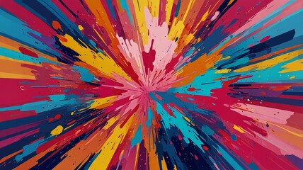 Explosion of Colors: Abstract Paint Splatter on Canvas