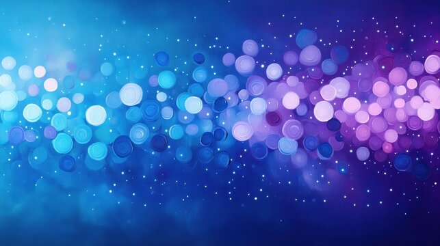 Cosmic acrylic and oil paint background with deep blues and purples, New Year's celebration theme with starbursts