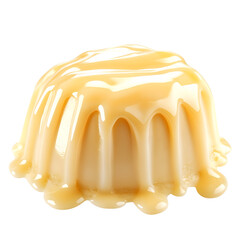 Delicious pudding vanilla dessert isolated on white background