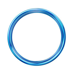 Circle blue frame. Metal ring painted blue. Isolated