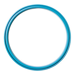 Circle blue frame. Metal ring painted blue. Isolated