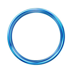 Circle blue frame. Metal ring painted blue. Isolated