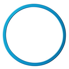 Circle blue frame. Metal ring painted blue. Isolated