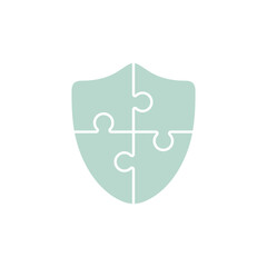 Shield puzzle icon. Vector illustration