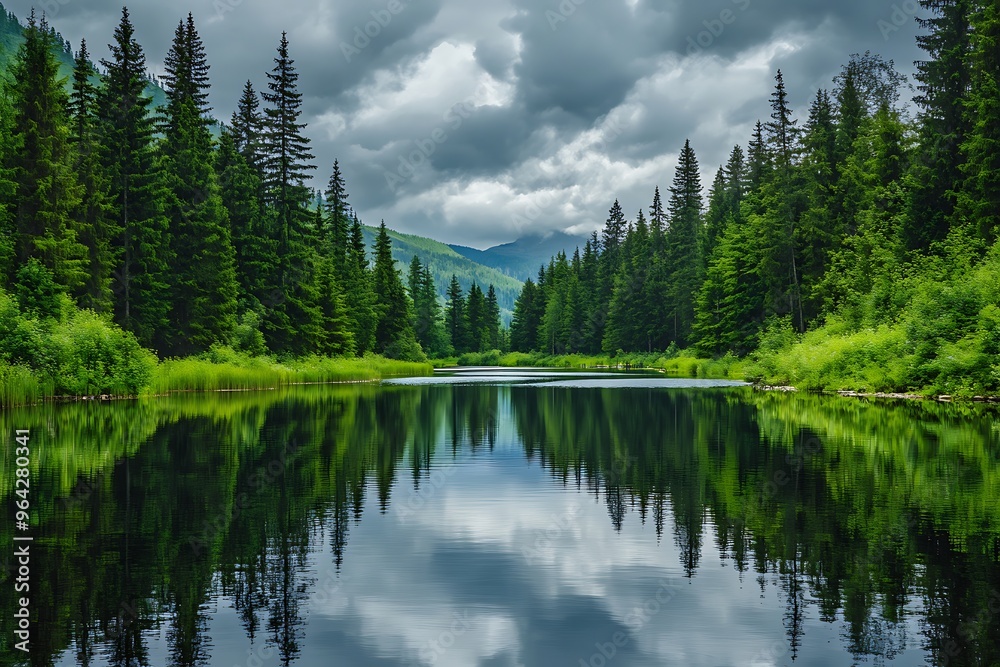 Poster lake in the forest