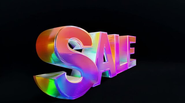 Animated  neon text inscription Sale on dark background creating a dynamic atmosphere. Perfect for promotions, discount events and social media marketing Big sale offer Big sale offer