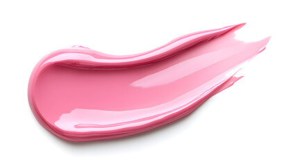 Fototapeta premium Pink liquid lipstick smear isolated on white background 