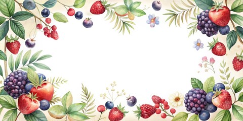 frame with berries