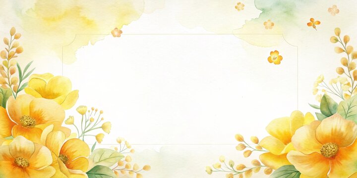 Yellow invitation card template, buttercup