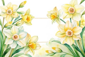 Fototapeta premium Narcissus card template