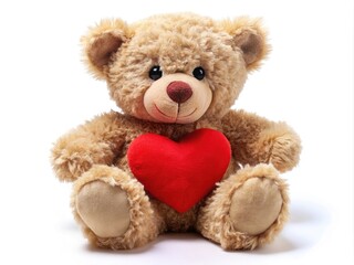 Soft And Fluffy Teddy Bear With A Heart-Shaped Tag, Perfect For Expressing Love And Affection On Valentine'S Day.