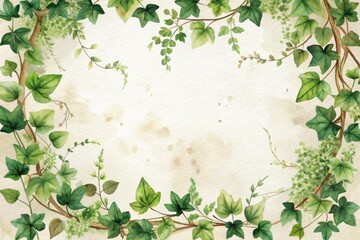 Naklejka premium Ivy frame template illustration