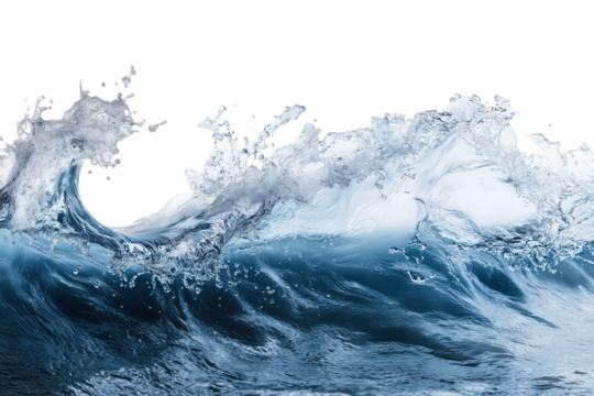 Water Wave. Wave. Transparent. Cutout..Wave Isolated with Alpha Transparency.