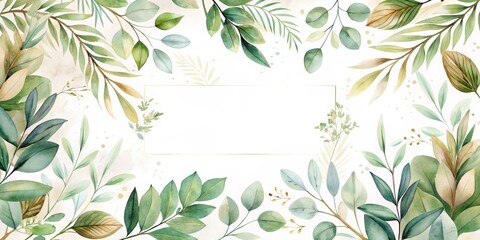 frame with leaves template