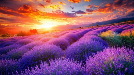  Lavender Fields at Sunset