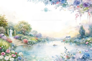 Painting illustration wedding card template