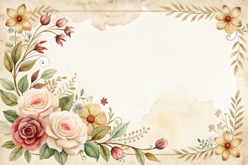 Vintage card frame template