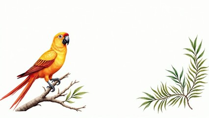 Vibrant Tropical Parrot Illustration