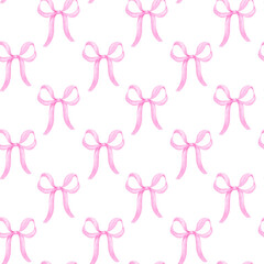 Coquette Ribbon Pink Seamless Pattern